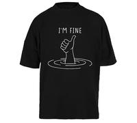 Estoy Bien como Un Pulgar hacia Arriba En La Superficie del Agua Camiseta Unisex Negra Baggy tee para Hombre Mujer T-Shirt Unisex Schwarz Baggy tee Für Männer Frauen