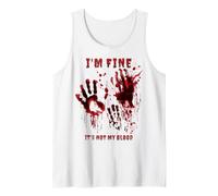 Estoy Bien No Es Mi Sangre Camiseta Huella Sangrienta Horror Camiseta sin Mangas