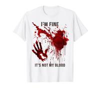 Estoy Bien No Es Mi Sangre Camiseta Salpicaduras De Sangre Camiseta gráfica económica, Hombre, Blanco, S