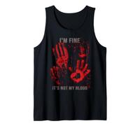 Estoy Bien No Es Mi Sangre Camiseta Zombie Huella Sangrienta Camiseta sin Mangas