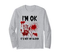 Estoy bien, no es mi sangre salpicada Bloody Hand Halloween Manga Larga