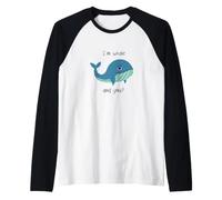 Estoy Bien y tú? Ballena Divertida Lindo océano Animal Juego de Palabras Ballenas Camiseta Manga Raglan