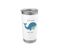 Estoy bien y tú? Ballena divertida lindo océano animal juego de palabras ballenas Vaso térmico de acero inoxidable de doble pared