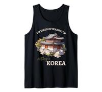 Estoy cansado de despertar y no estar en Corea Turismo coreano Camiseta sin Mangas
