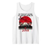 Estoy cansado de despertar y no estar en Japón Hombres japoneses Camiseta sin Mangas