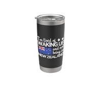 Estoy cansado de despertar y no estar en Nueva Zelanda Funny NZ Vaso térmico de acero inoxidable de doble pared