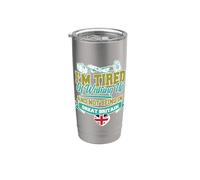 Estoy cansado de despertar y no estar en viaje a Gran Bretaña Vaso térmico de acero inoxidable de doble pared