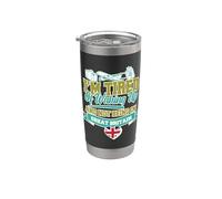 Estoy cansado de despertar y no estar en viaje a Gran Bretaña Vaso térmico de acero inoxidable de doble pared