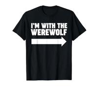 Estoy con el Hombre Lobo Flecha Derecha Estoy con el Hombre Lobo Camiseta gráfica económica, Hombre, Negro, XL