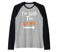 Estoy con el Mago Divertido Parejas coincidentes Camiseta Manga Raglan