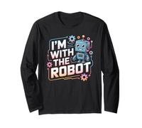 Estoy con el Robot Disfraz de Halloween papá mamá Grupo Manga Larga