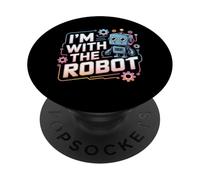 Estoy con el Robot Disfraz de Halloween papá mamá Grupo PopSockets PopGrip Adhesivo