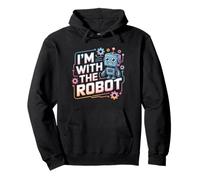 Estoy con el Robot Disfraz de Halloween papá mamá Grupo Sudadera con Capucha