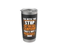 Estoy con el Stop The Violance Paint Splatter Paintball Vaso térmico de acero inoxidable de doble pared