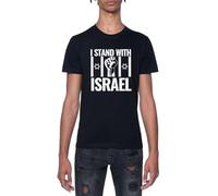 Estoy con Israel Camiseta Negro para Hombre De Manga Corta con Cuello Redondo