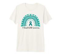 Estoy con sobrevivientes Concientización sobre agresión Sexual Boho Rainbow Camiseta Premium