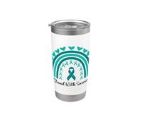 Estoy con sobrevivientes Concientización sobre agresión sexual Boho Rainbow Vaso térmico de acero inoxidable de doble pared
