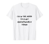 Estoy DE Mood TO Volver IRRESPONSABLEMENTE Hoy. Camiseta Divertida Camiseta gráfica económica, Hombre, Blanco, S