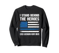 Estoy detrás de los héroes - Policía oficial de policía de la Línea Azul Sudadera