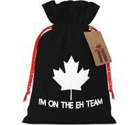 Estoy en el equipo Eh de Canadá. Bolsa de arpillera reutilizable canadiense con cordón para y fiestas.