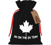 Estoy en el equipo Eh de Canadá. Bolsa de arpillera reutilizable canadiense con cordón para y fiestas.