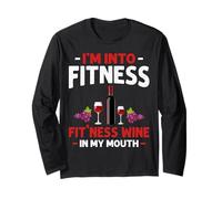 Estoy en el Fitness Wine In My Mouth Funny Gym Workout Lover Manga Larga