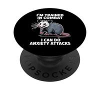 Estoy entrenado en ataques de ansiedad de Combate zarigüeya PopSockets PopGrip Adhesivo