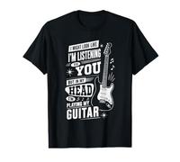 Estoy Escuchando Pero Tocando la Guitarra en mi Cabeza Música Humor Camiseta gráfica económica