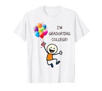 ¡Estoy graduando la Universidad! Figura de Palo Persona Feliz Camiseta