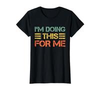 Estoy Haciendo Esto por mí - Retro Vintage Gym Motivación Camiseta gráfica económica, Mujer, Negro, M