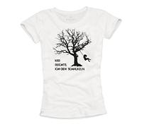 Estoy harto, Estoy columpiando - Camiseta con Mensaje aleman para Mujer - Blanca XL