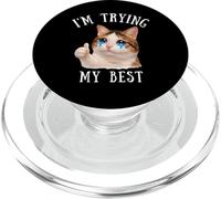 Estoy Intentando Mi Mejor Tonto Llorando Gato Meme Lindo Animales Niños PopSockets PopGrip para MagSafe