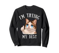 Estoy Intentando Mi Mejor Tonto Llorando Gato Meme Lindo Animales Niños Sudadera