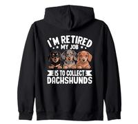 Estoy jubilado Mi trabajo es coleccionar perros salchicha Sudadera con Capucha