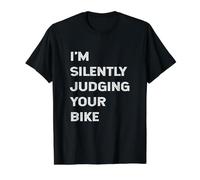 Estoy juzgando en Silencio tu Bicicleta, Divertido Ciclista Camiseta gráfica económica, Hombre, Negro, M