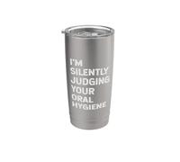 Estoy Juzgando Silenciosamente Su Higiene Oral Dentista Divertido Dental Vaso térmico de acero inoxidable de doble pared