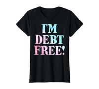 Estoy Libre de deudas Camiseta gráfica económica, Mujer, Negro, M