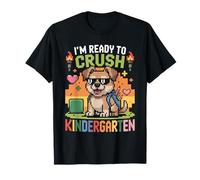 Estoy Listo para Aplastar al Perro Pixel de jardín de Infantes de Regreso a la Escuela Camiseta