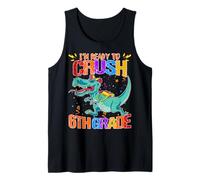 Estoy Listo para Aplastar alumno de Dinosaurio Divertido de Sexto Grado Camiseta sin Mangas