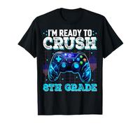 Estoy Listo para Aplastar niños de Videojuegos de Regreso a Clases de Octavo Grado Camiseta