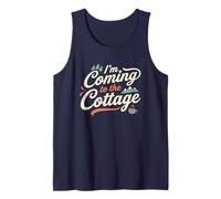 Estoy llegando a la cabaña Hockey Romance Retro Vintage Camiseta sin Mangas