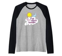 Estoy Muerto Dentro de Delfines alegres y Sol Camiseta Manga Raglan