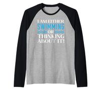 Estoy nadando o pensando en ello amante del nadador Camiseta Manga Raglan