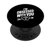 Estoy obsesionado contigo Linda Cita de Amor PopSockets PopGrip Adhesivo