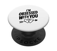 Estoy obsesionado contigo Linda Cita de Amor PopSockets PopGrip Adhesivo