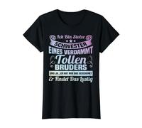 Estoy Orgullosa Hermana de un Hermano condenado Camiseta gráfica económica, Mujer, Negro, XS