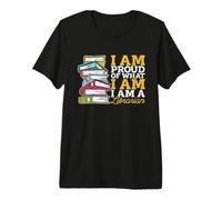 Estoy Orgulloso de lo Que Estoy Leyendo Maestro Bibliotecario Adicto a los Libros Camiseta Premium
