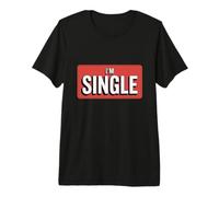Estoy Soltero Rojo Retro Banner | Estado de relación Divertido Camiseta Premium