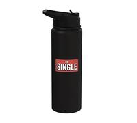Estoy soltero rojo Retro Banner | Estado de relación divertido Stainless Steel Insulated Water Bottle