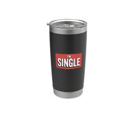 Estoy soltero rojo Retro Banner | Estado de relación divertido Vaso térmico de acero inoxidable de doble pared
